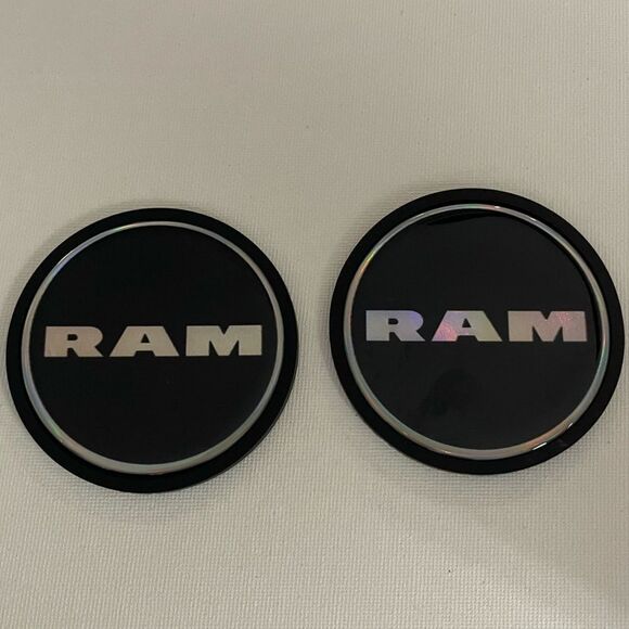 Dodge Ram car cup Coasters in black Set of 2 NWT - Picture 1 of 4